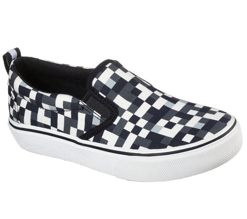 Skechers Mega-Craft: Street Fame - Boys Slip On Shoes White/Black [AU-DD7834]